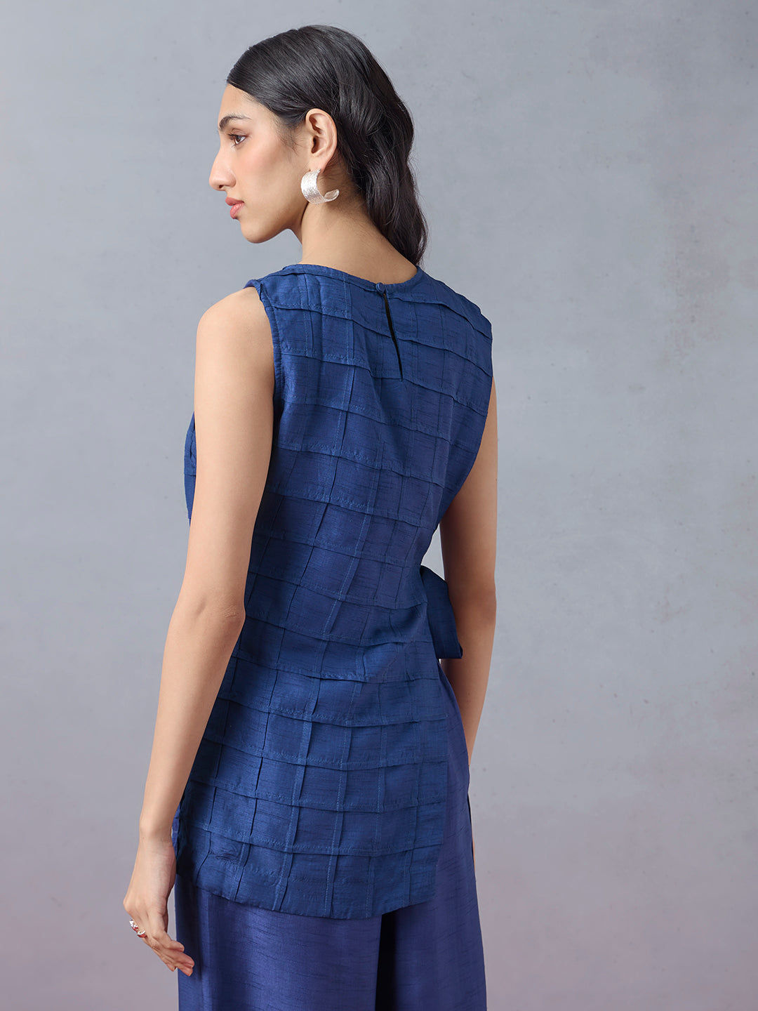 Samoh Tie-Up Detailed Top - Blue