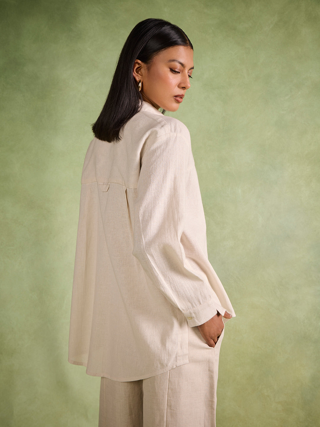 Samoh Textured Shirt – Beige