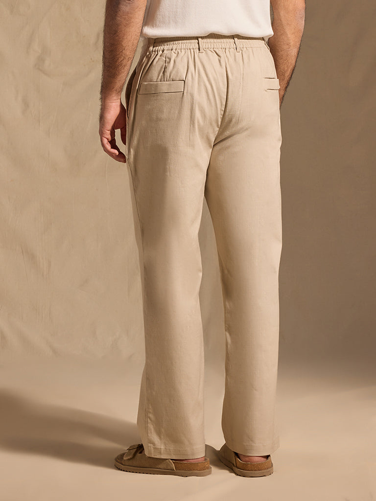 Samoh Solid Trousers - Beige