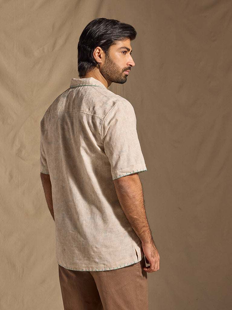 Samoh Embroidered Shirt - Beige
