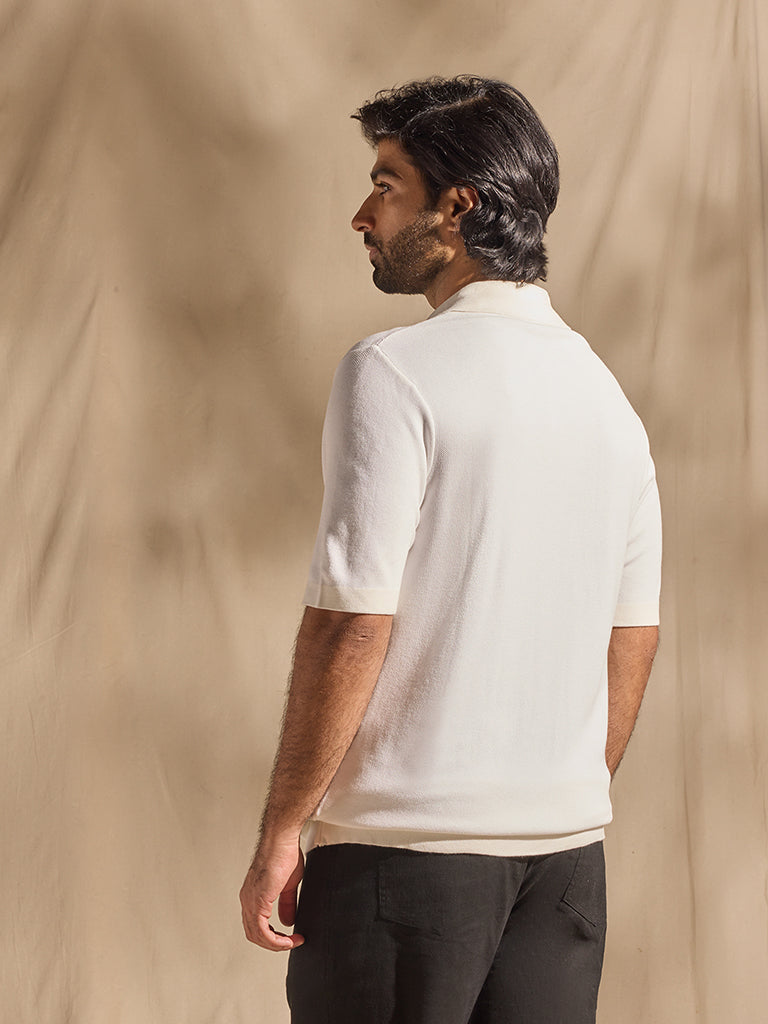 Samoh Solid Polo T-Shirt - White
