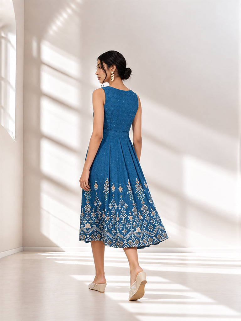 Samoh Printed Maxi Dress - Blue