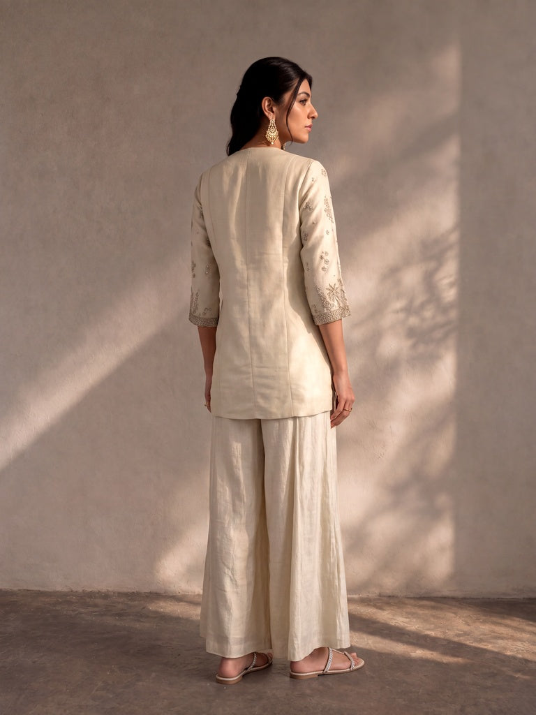 Embroidered Kurta - Ivory
