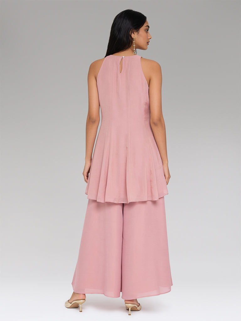 Floral Embellished Kurta – Pink
