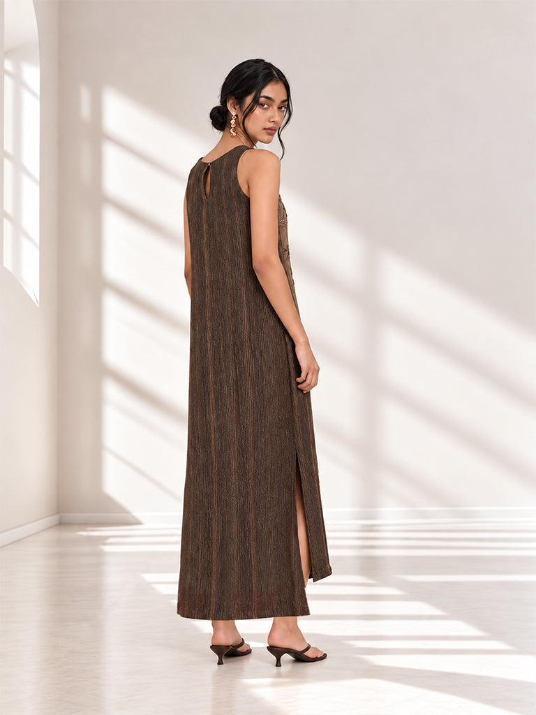 Samoh Botanical Straight Dress - Dark Brown