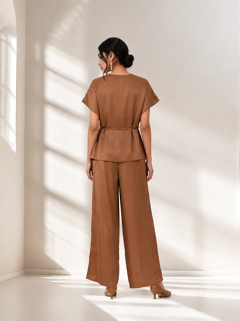 Samoh Solid Co-ord Set - Tan