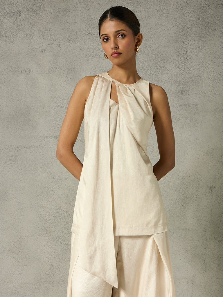 Draped Co-ord Set - Ivory