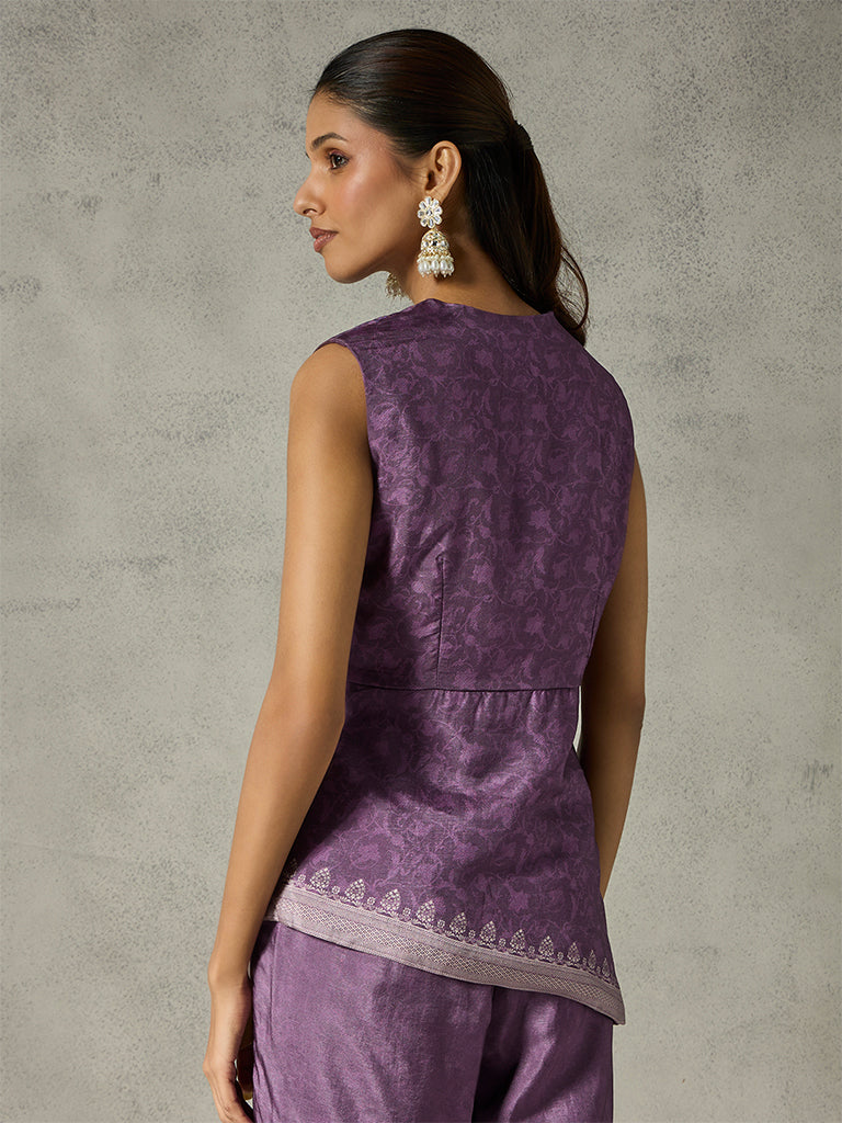 Printed Asymmetric Top - Purple