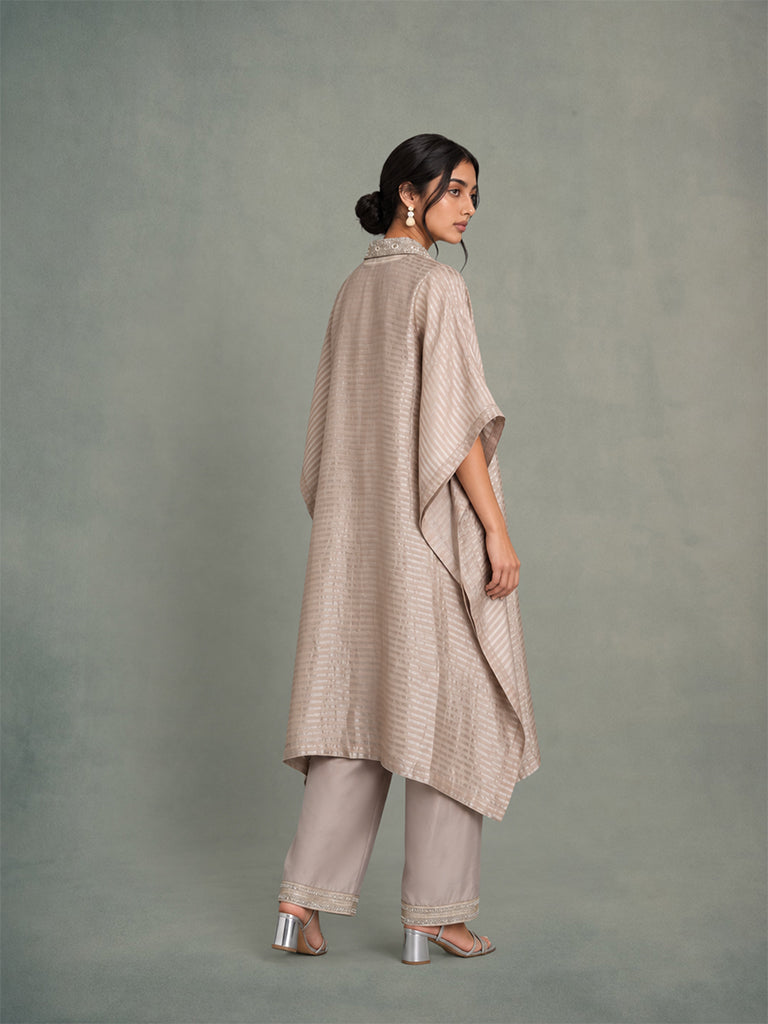 Embroidered Co-ord Set - Grey