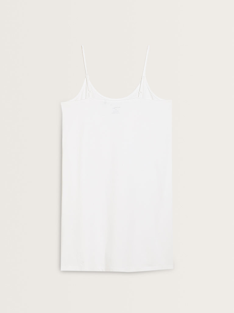 Wunderlove White Cotton-Blend Slip