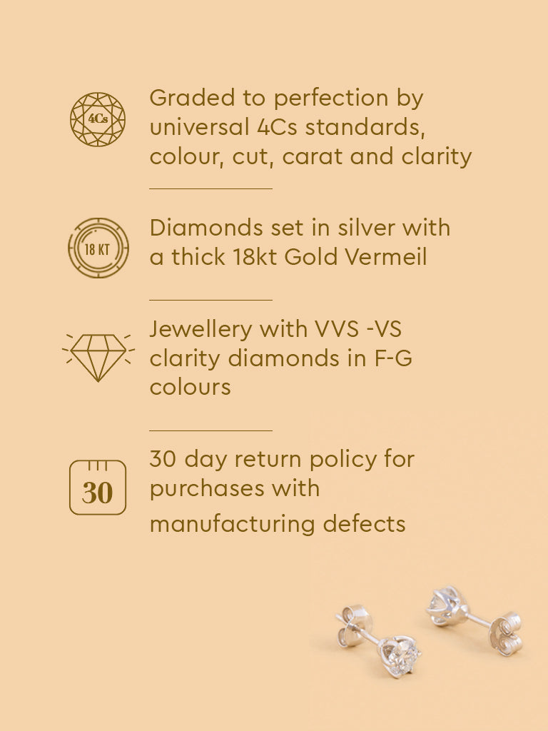 Classic Solitaire Lab Diamond Stud Earrings