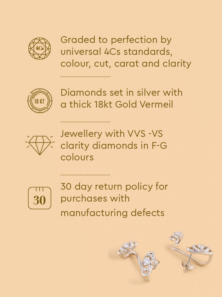 Oval Dual Loop Lab Diamond Earrings
