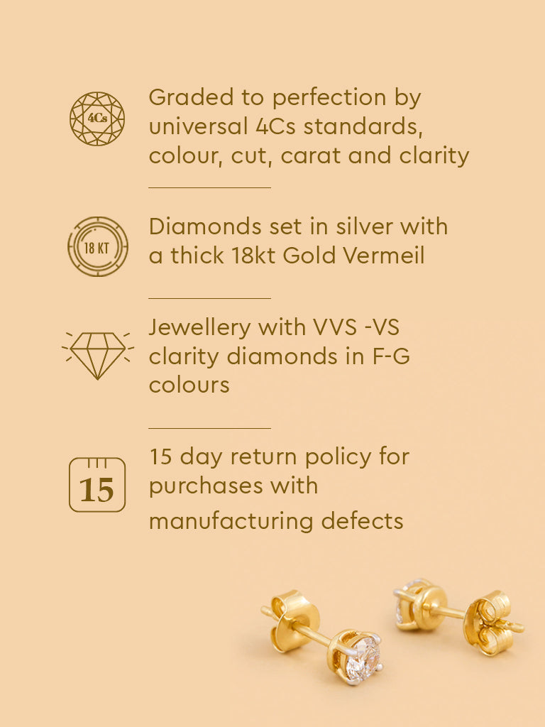 Brilliant Solitaire Lab Diamond Earrings