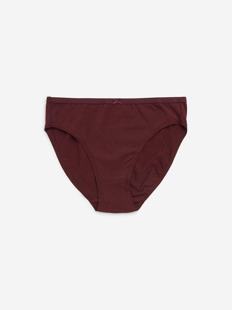 Westside Wunderlove Women's Dusty Pink Cotton-Blend Briefs - Pack of 3 for Casual Wear Flatlay Front View