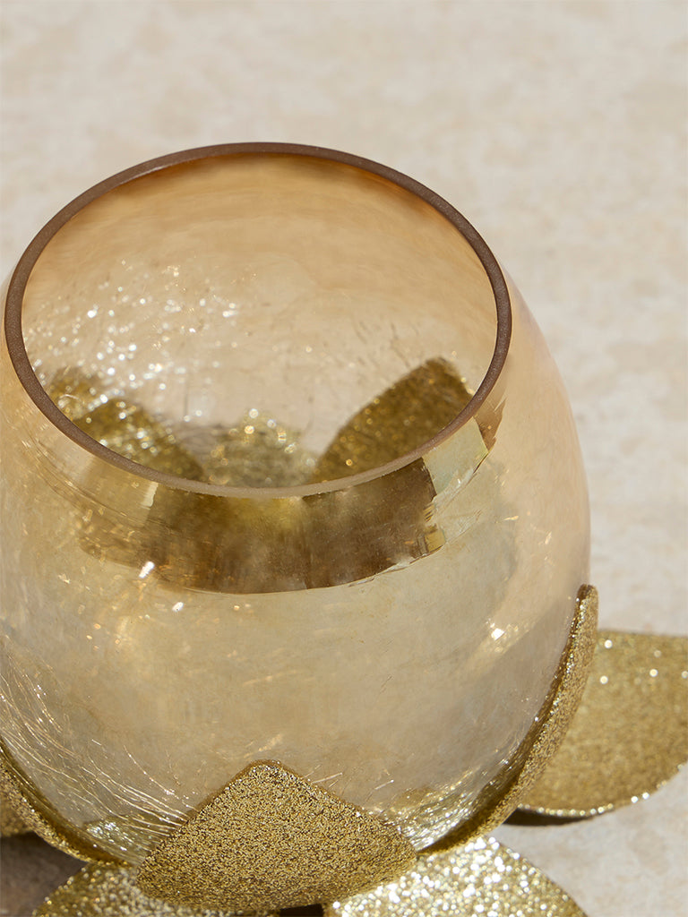 Westside Home Gold Lotus Design Tealight Candle Holder