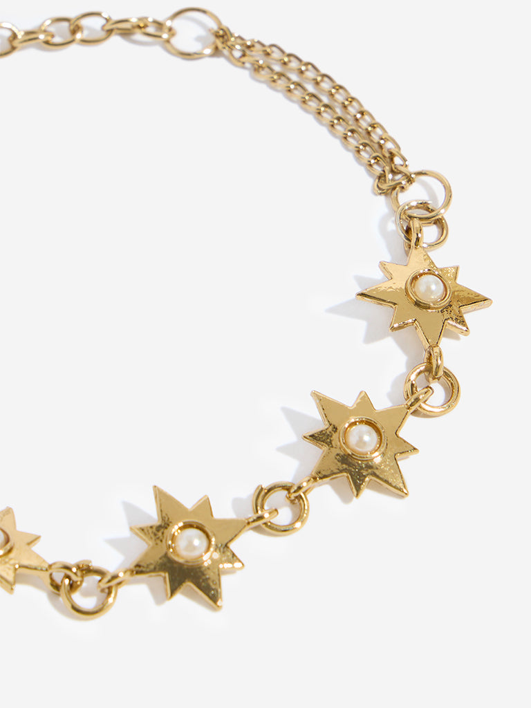 Westside Accessories Gold Star Charm Chain Bracelet