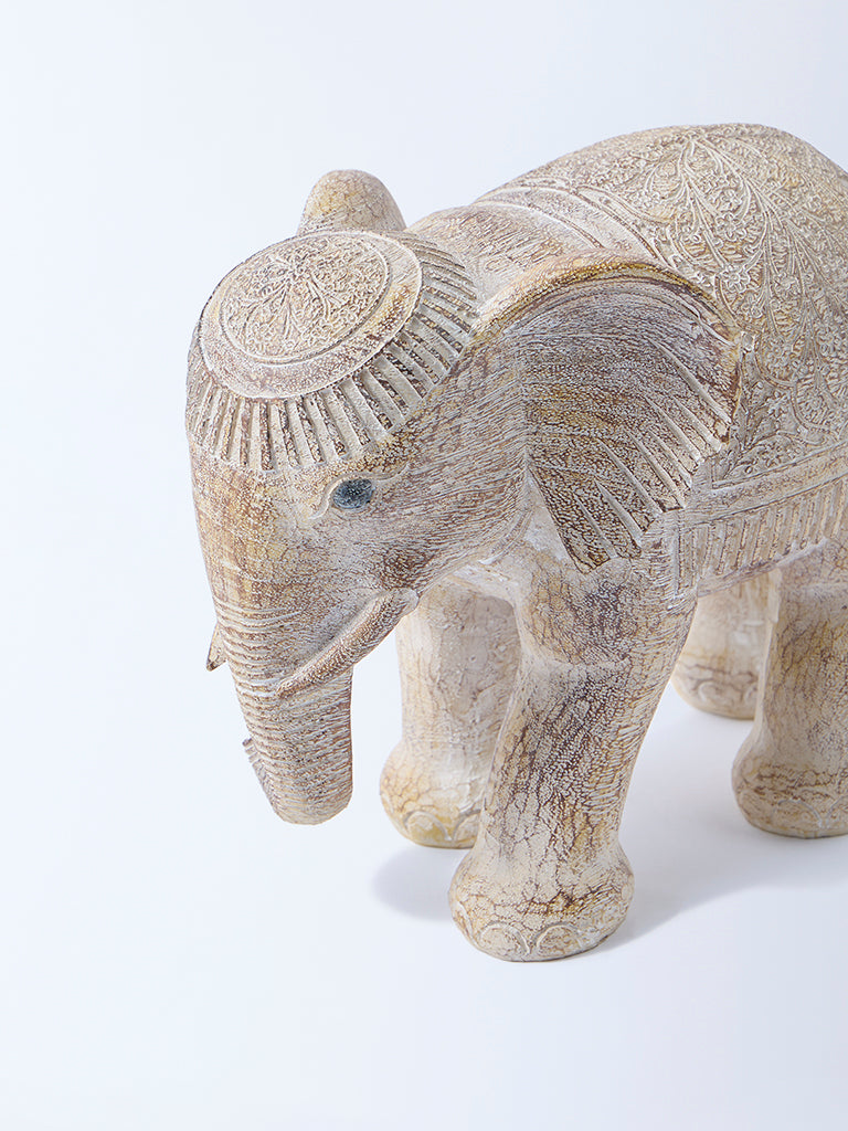 Westside Home Beige Elephant Decorative Object