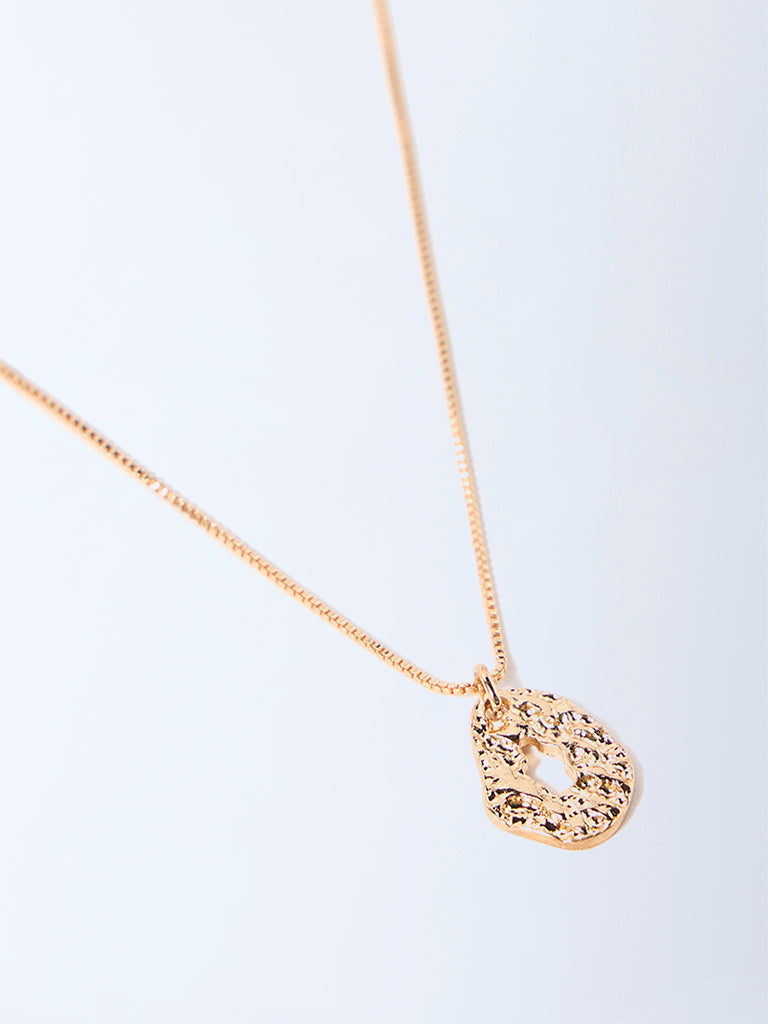 Westside Accessories Gold Molten Pendant Chain Necklace
