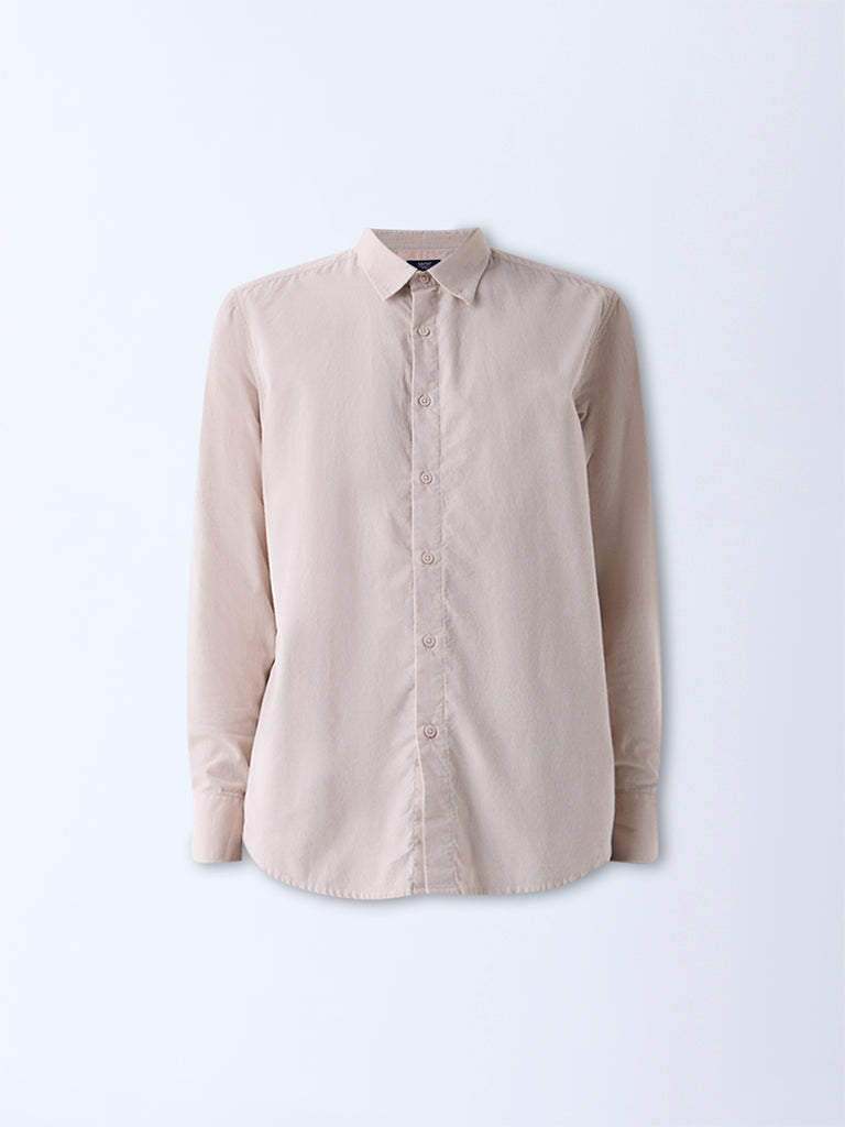 Ascot Beige Relaxed-Fit Corduroy Shirt