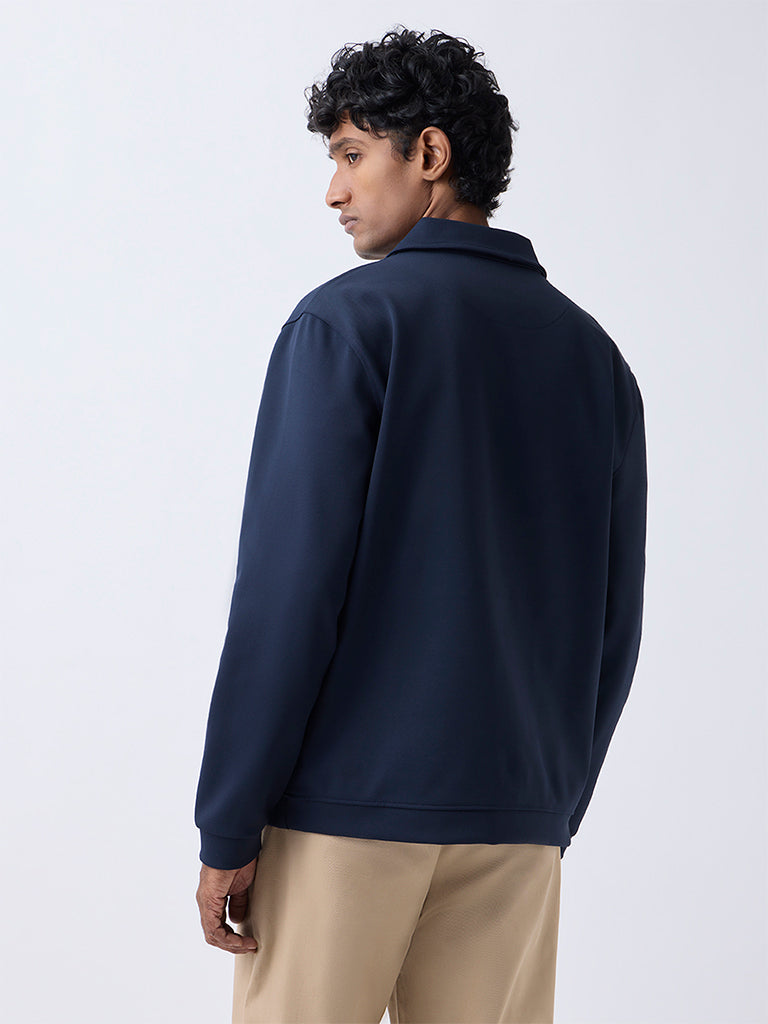 WES Casuals Navy Relaxed-Fit Quarter-Zip Sweatshirt