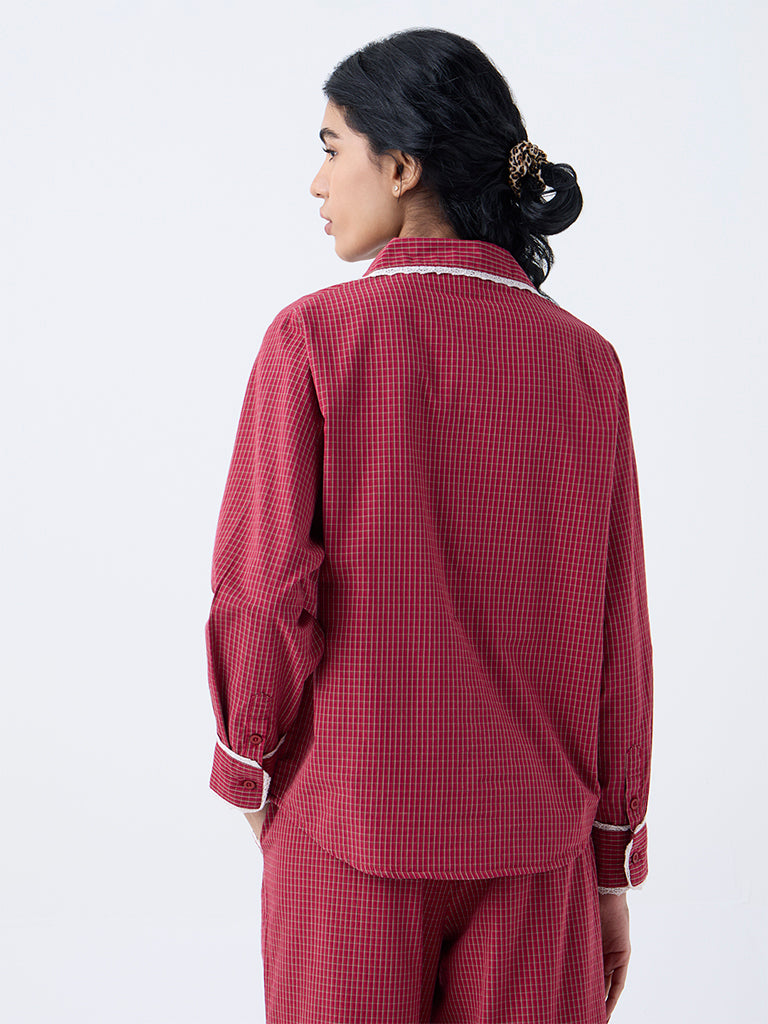 Superstar Red Checkered Cotton Shirt