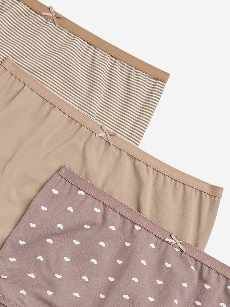 Wunderlove 3-Pack Printed Cotton-Blend Briefs