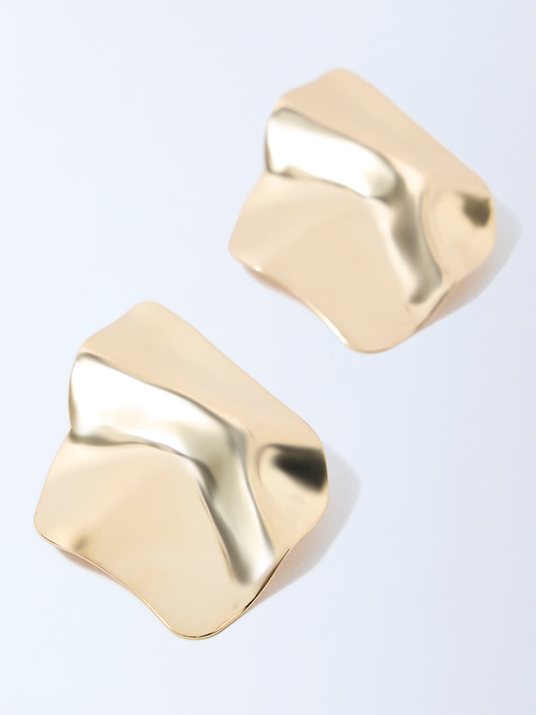 Westside Accessories Gold Molten Statement Earrings