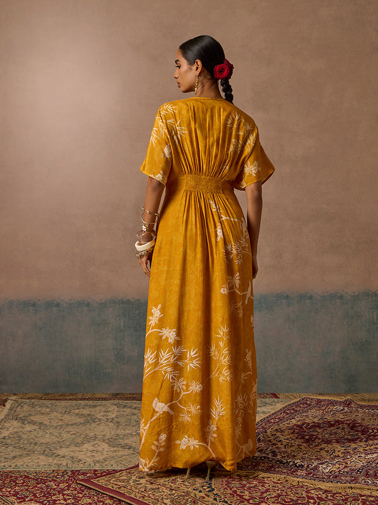 Botanical Design Mustard Kaftan