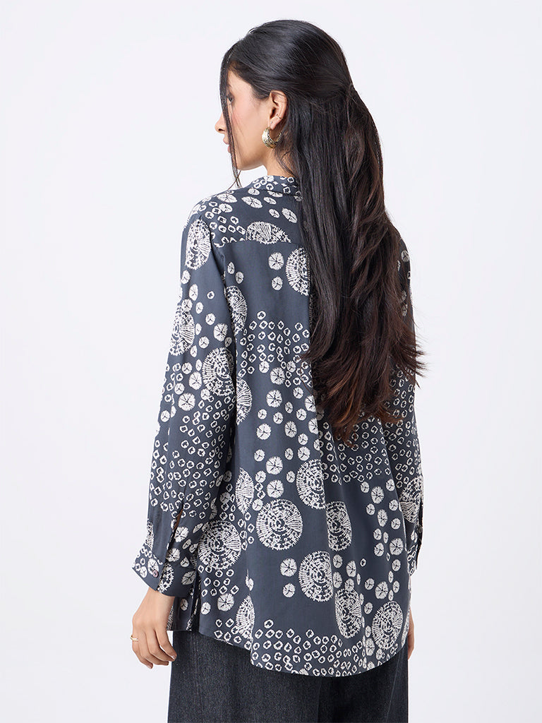 Utsa Charcoal Printed Tunic