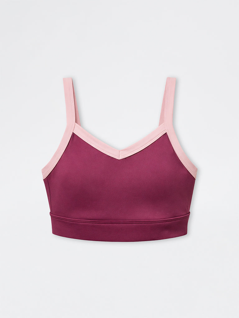 Nuoflexx Wine Solid Lightly Padded Bra Top