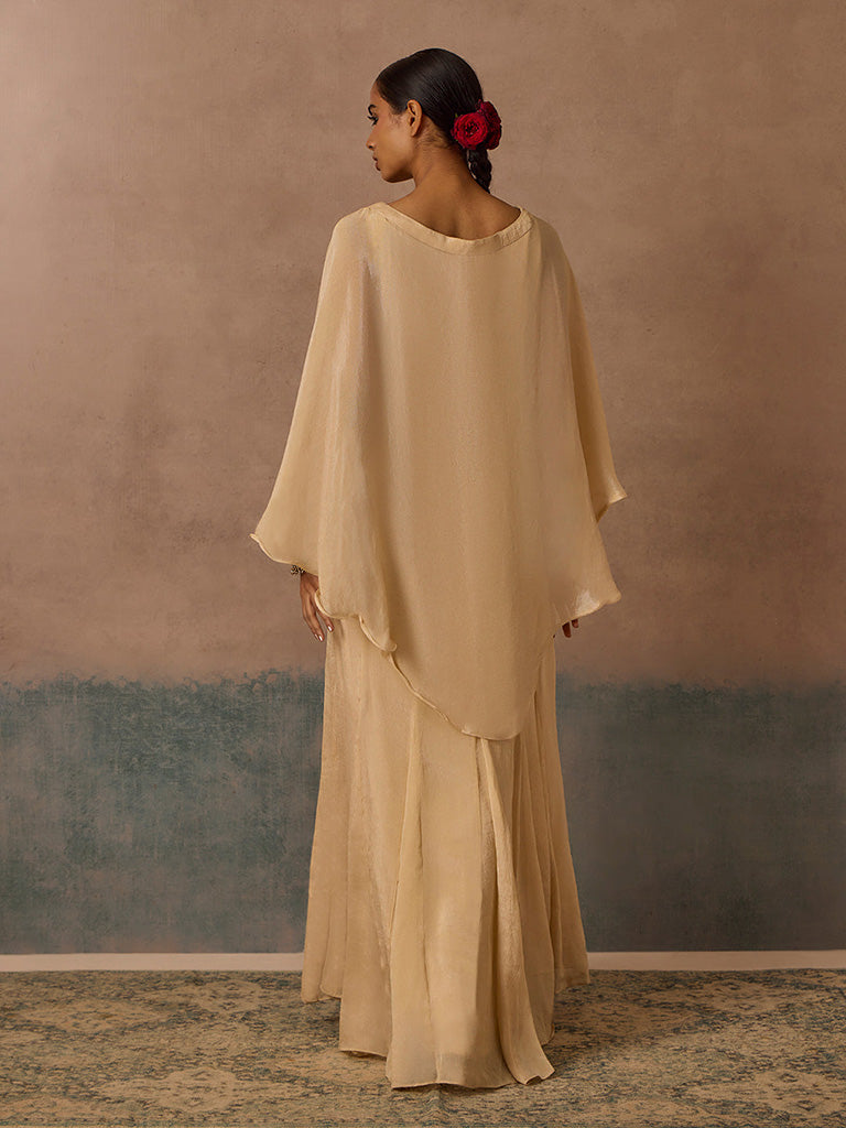 Embellished Gold Long Dress