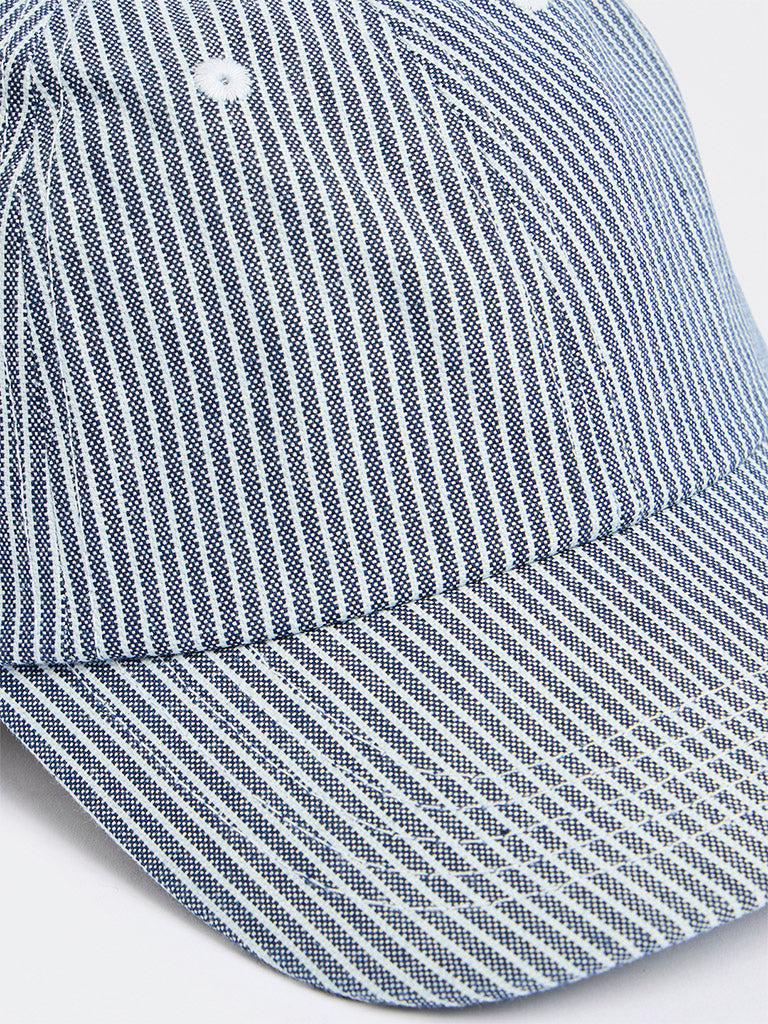 Westside Accessories Blue Nautical Striped Cotton Cap