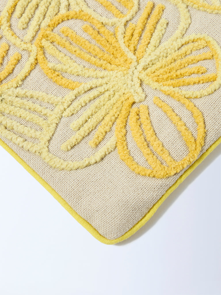 Westside Home Yellow Floral Embroidered Pouch
