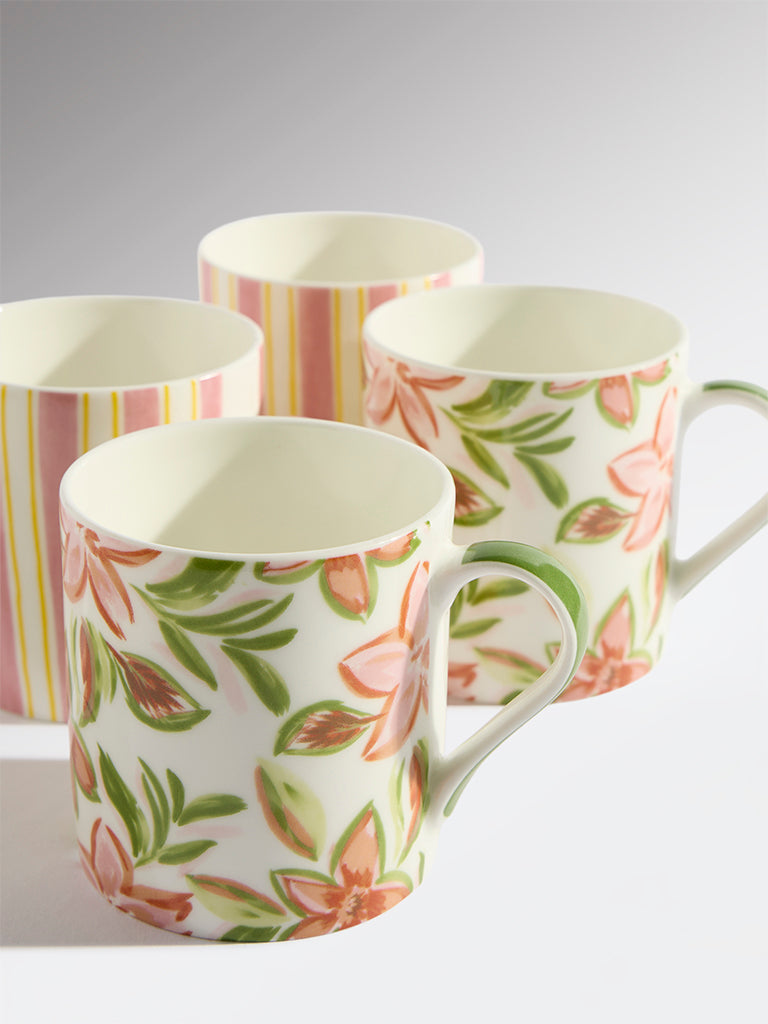Westside Home Multicolour Printed Mugs (Set of 4)