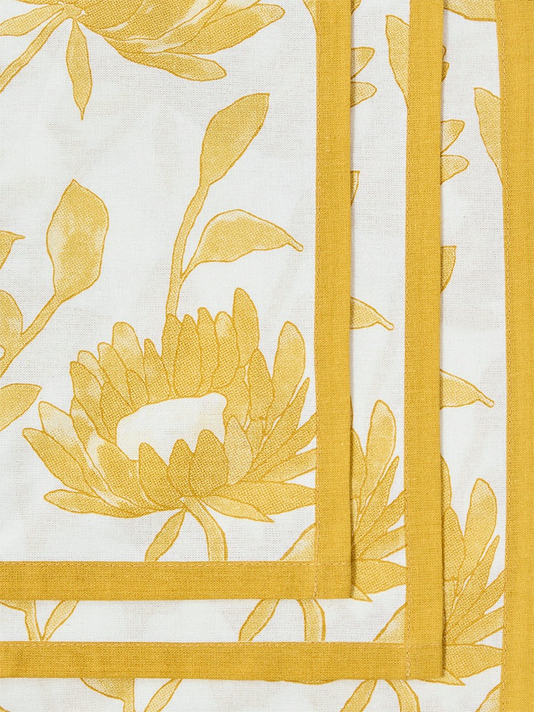 Westside Home Yellow Sunflower Design Placemats (Set of 4)