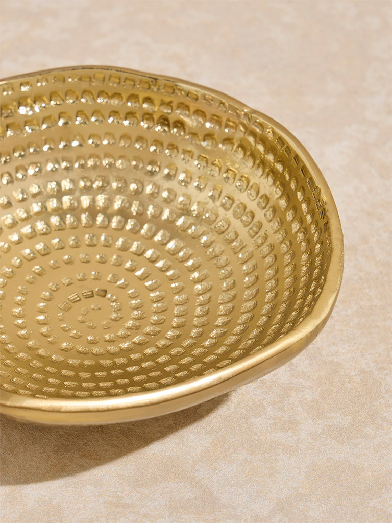 Westside Home Gold Hammered Textured Decorative Platter