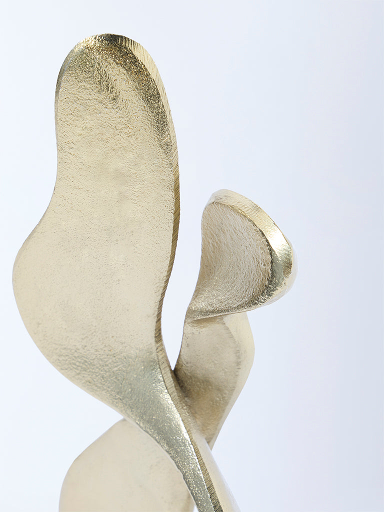 Westside Home Gold Modern Sculpture on Marble Stand