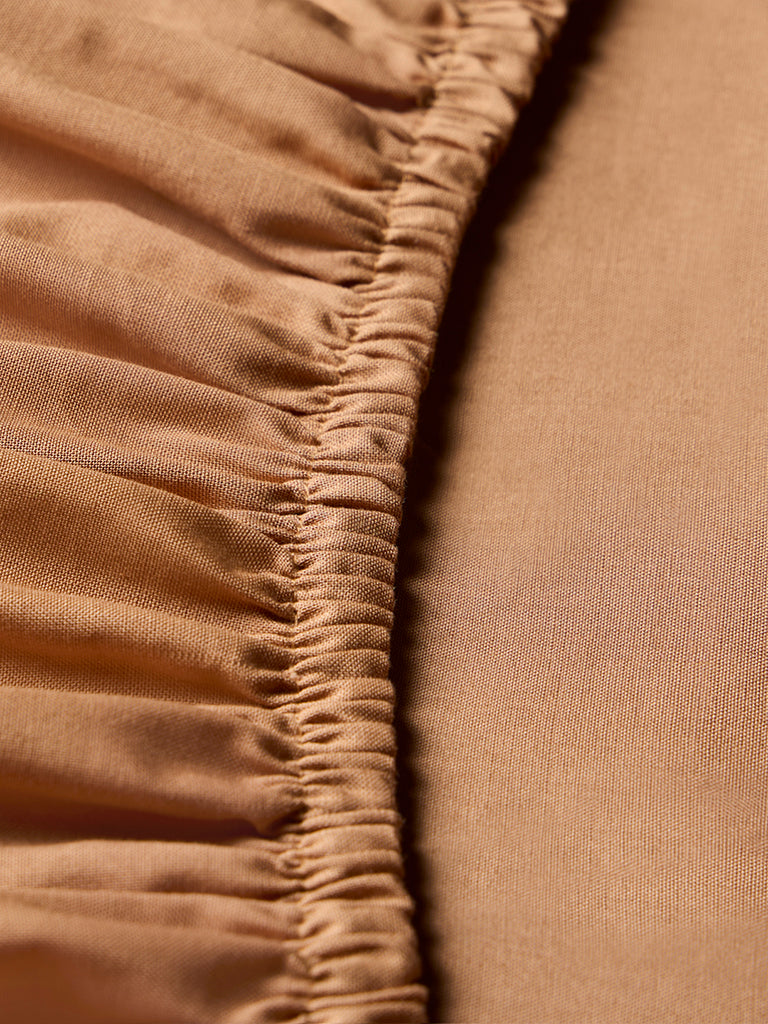 Westside Home Brown Solid Queen Bed Sheet Set