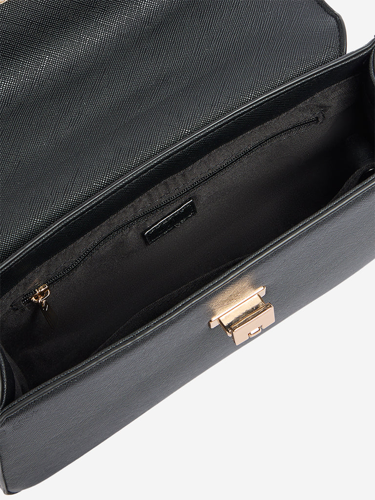 Westside Black Satchel Bag with Sling