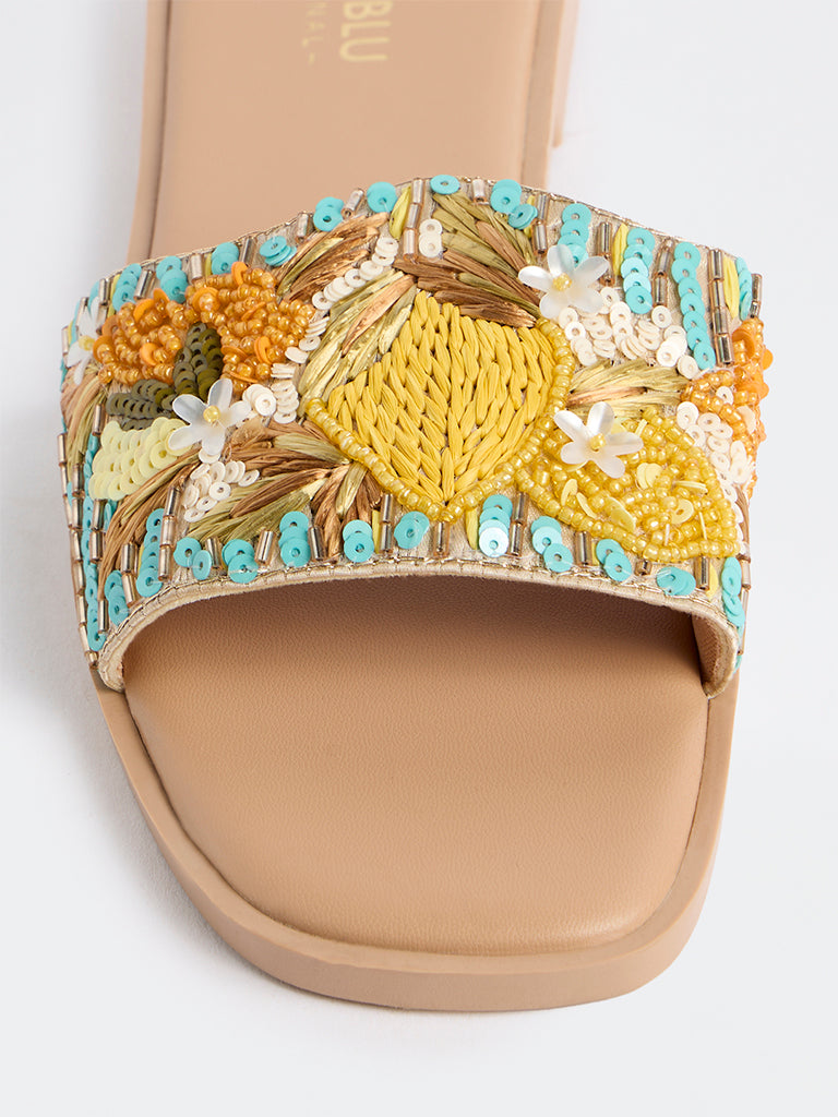 LUNA BLU Multi-Coloured Embellished Slides