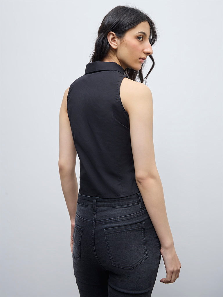Nuon Black Ruched Top