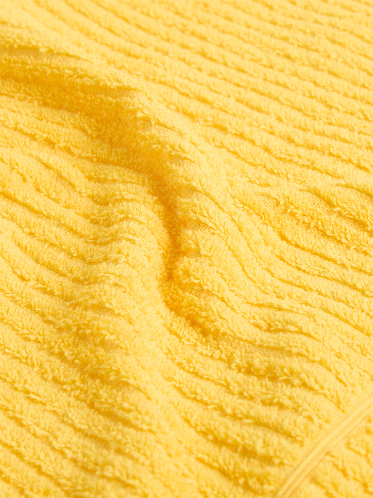 Westside Home Yellow Self-Striped Hand Towel