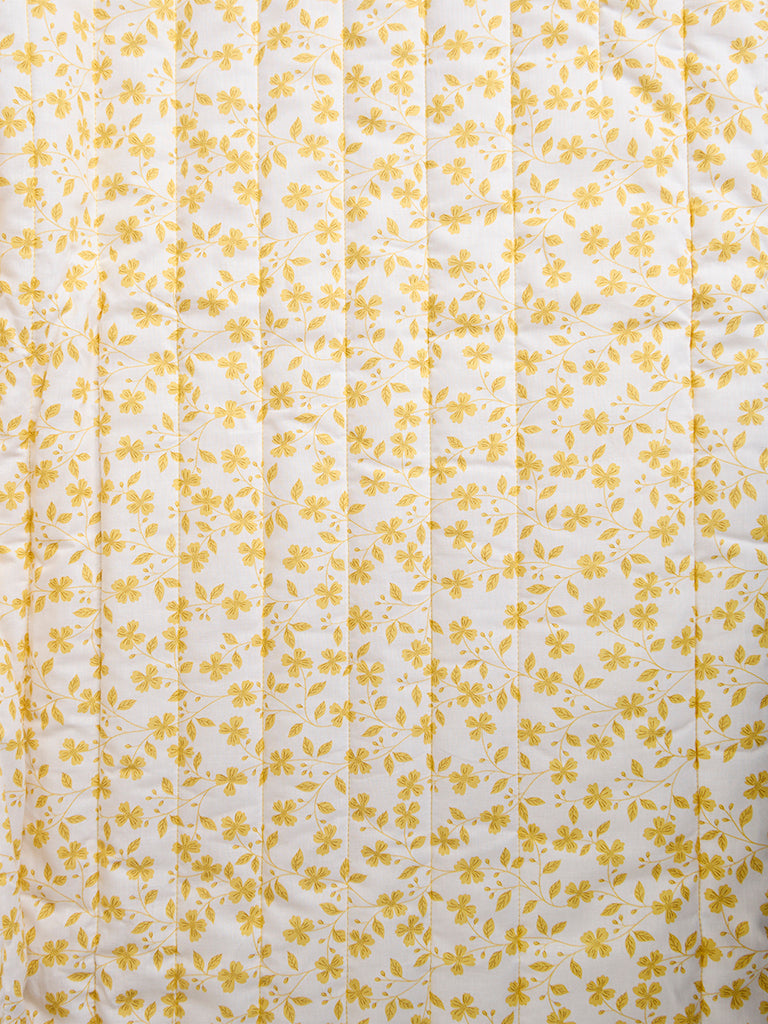 Westside Home Yellow Floral Printed Reversible Single Bed Comforter