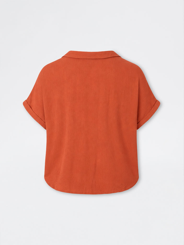 Gia Orange Textured T-Shirt