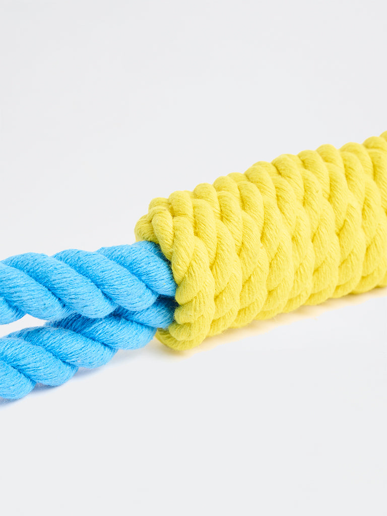 Westside Home Blue And Yellow Twisted Loop Rope Pet Toy