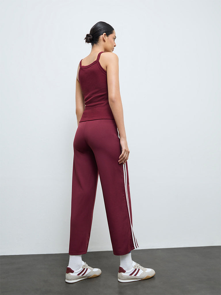 Nuoflexx Burgundy Striped Track Pants