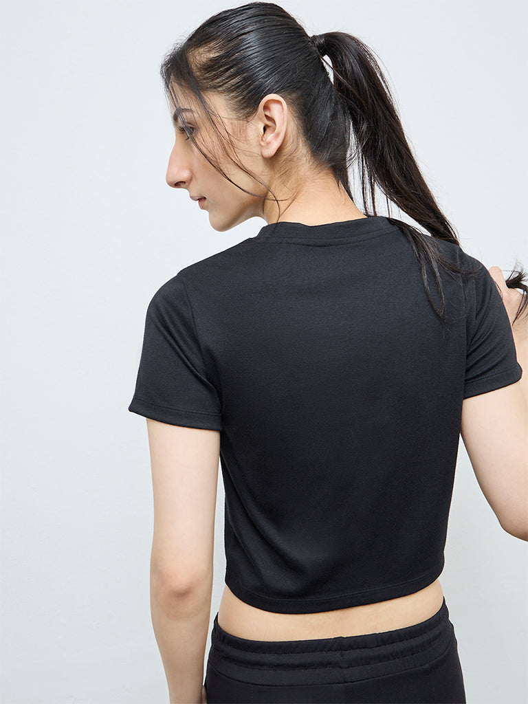 Nuoflexx Black Solid T-Shirt