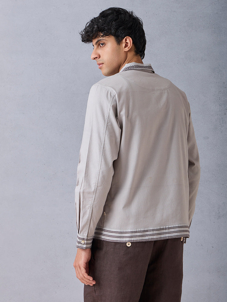 Samoh Printed Grey Shirt