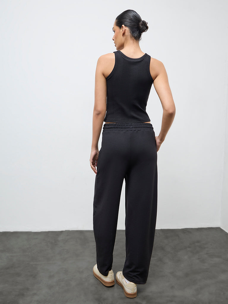 Nuoflexx Black High-Rise Track Pants