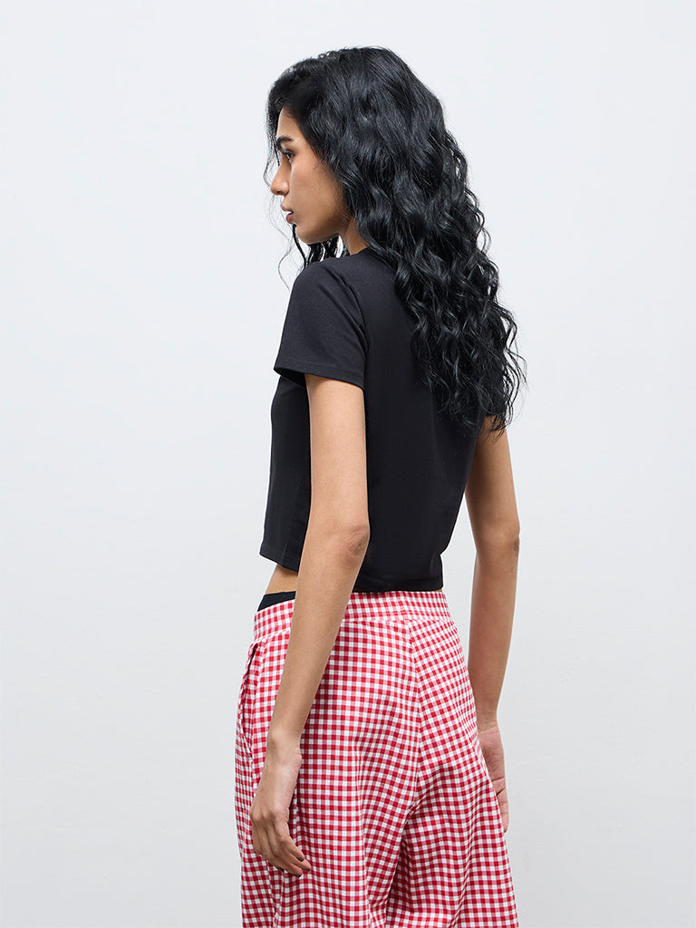 Superstar Black Cherry Embroidered Cotton-Blend T-Shirt
